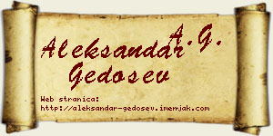 Aleksandar Gedošev vizit kartica